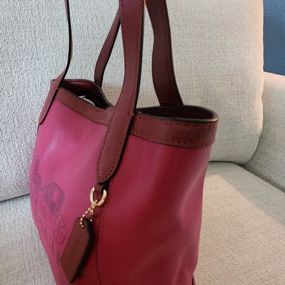 Euc Coach Color Block Leather Handbag Tote Bag Purse - Picture 8 of 12